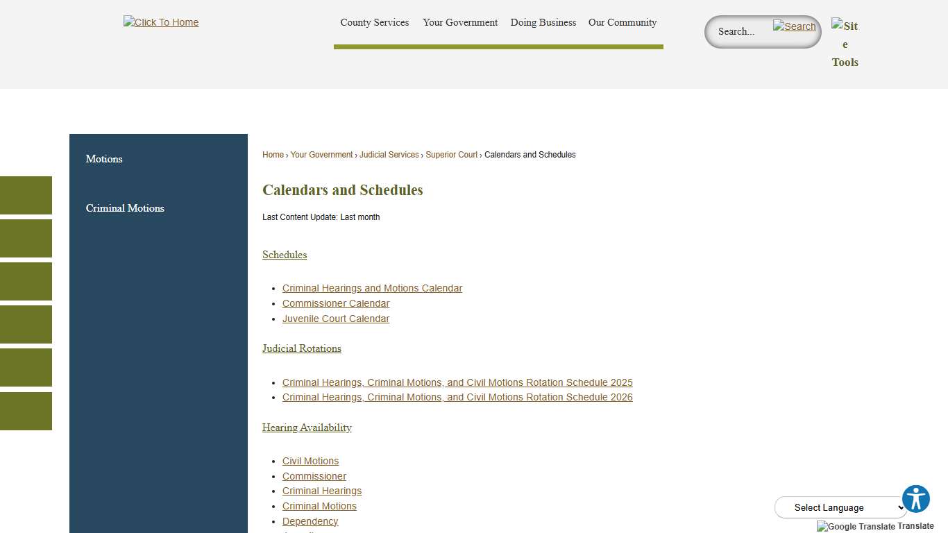 Calendars and Schedules | Snohomish County, WA - Official Website